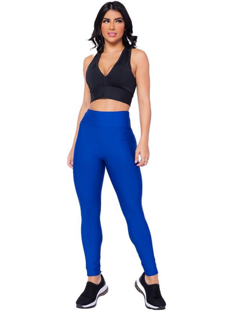 Calça Legging Fitness Feminina Academia Azul
