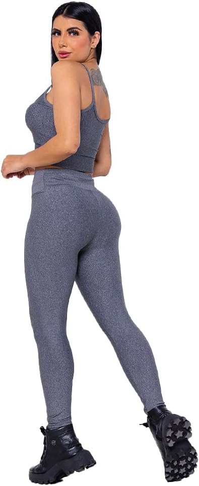 Calça Legging Fitness Feminina Academia Cinza