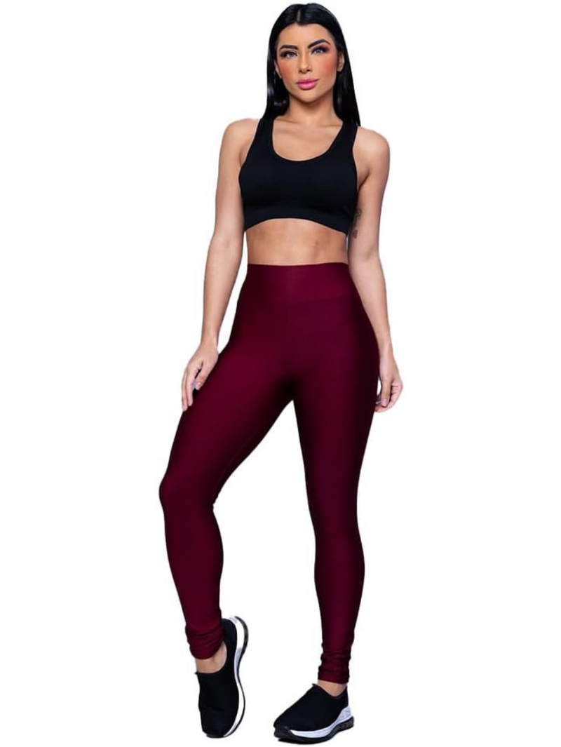 Calça Legging Fitness Feminina Academia Vinho